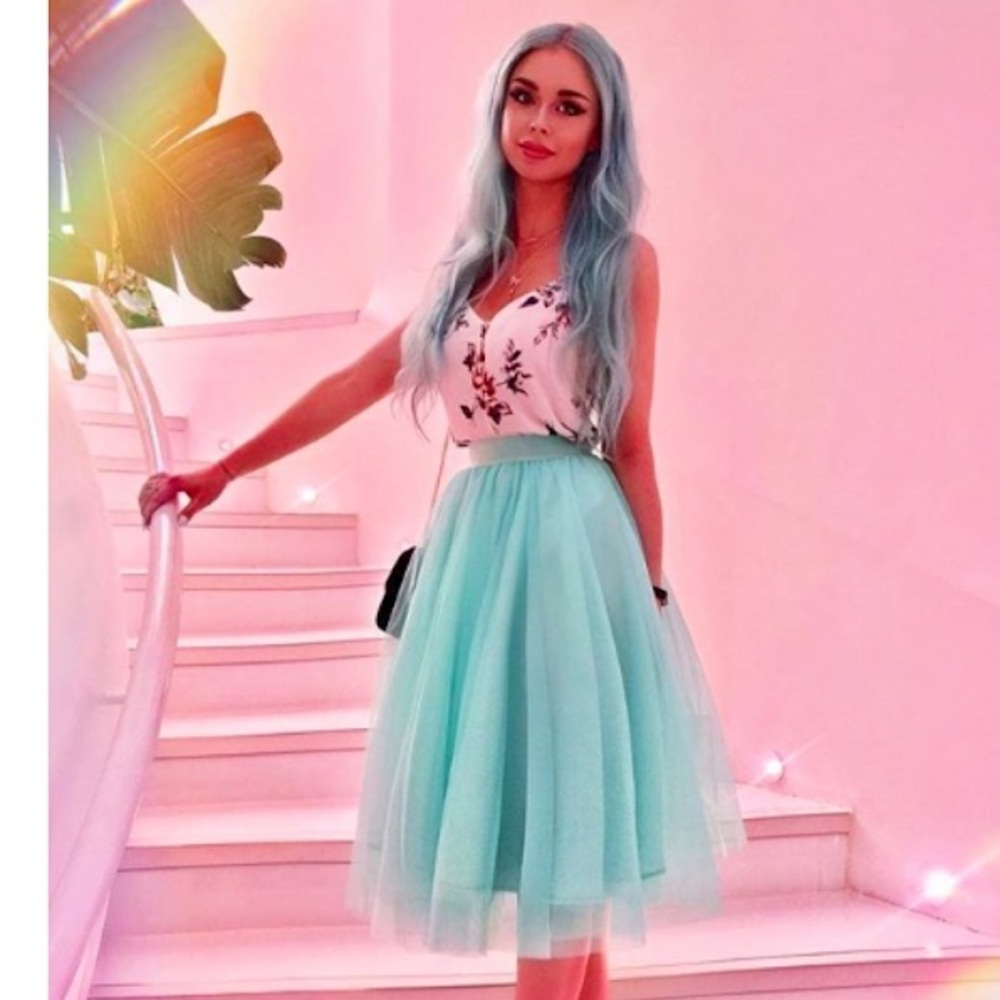 NWT - Midi Mint Tulle Tutu Skirt - Picture 3 of 14